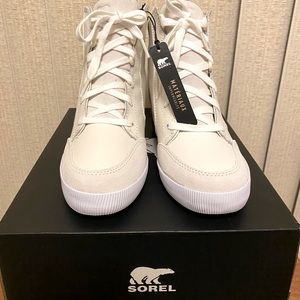 “Sea Salt” colored waterproof suede and leather wedges. Ready for fall.